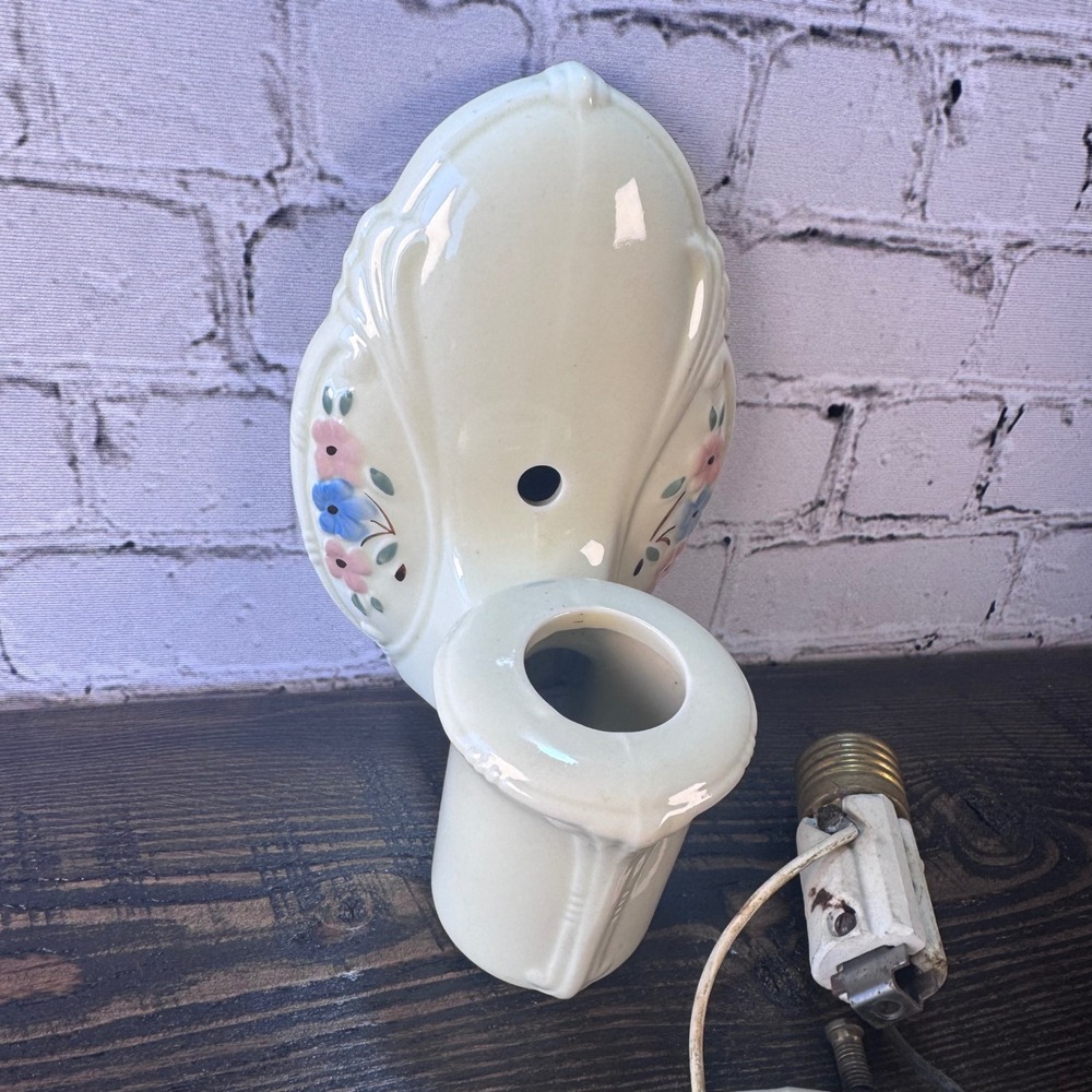 Vintage Harmony House Ceramic Wall Sconce Floral Art Deco Light Fixture Parts